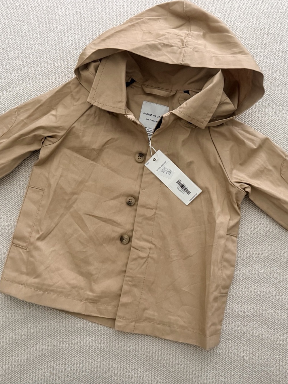 Janie and Jack Trench Jacket Kids Raincoat in Brown
